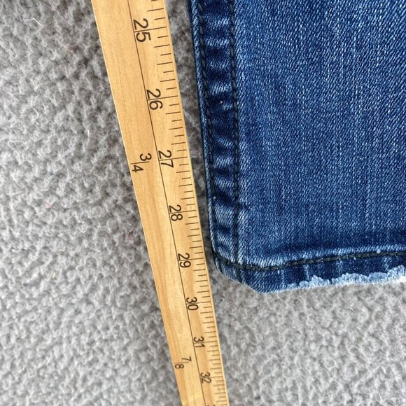 Miss Me Jeans Womens 30 Blue Medium Wash Denim Distressed Rhinestone Boot Cut* - Picture 12 of 14